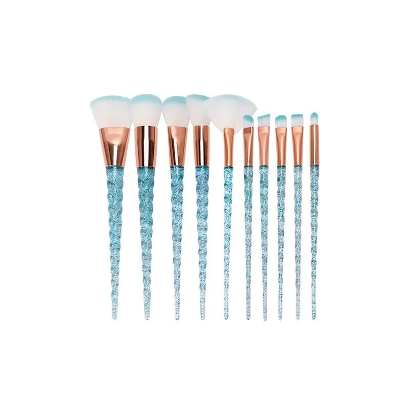 Unicorn Glitter Design Makeup Brushes Set